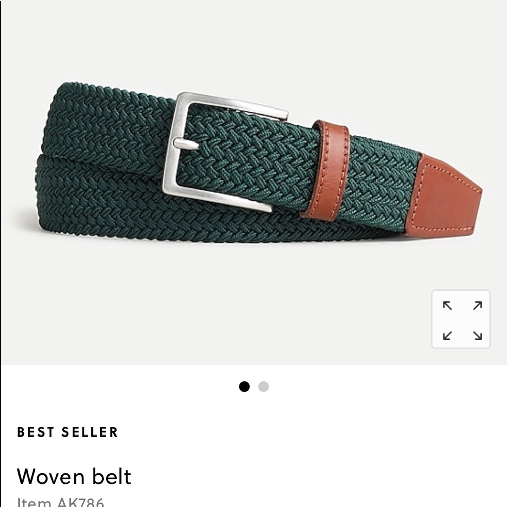 JCrew deep forest woven belt size M